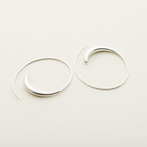 Small asymmetric hoops - silver
