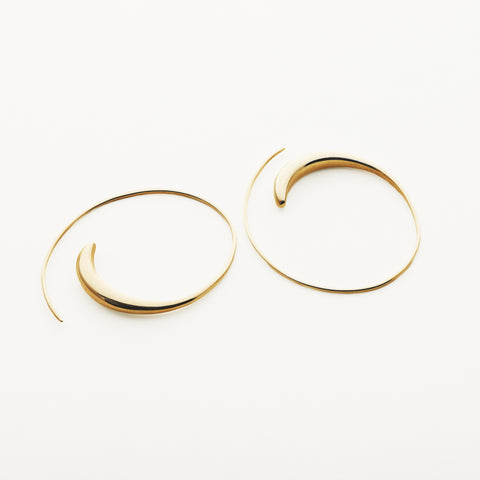 Asymmetric hoops - gold plated