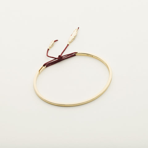 Thread and feather bracelet - gold plated