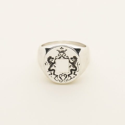 Lion signature ring - silver