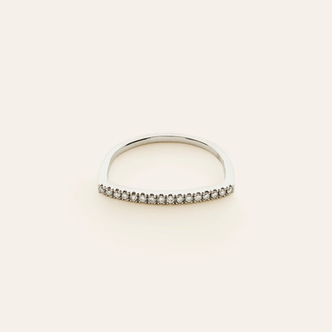 Punk eternity ring with diamonds - 18k white gold