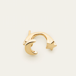 Moon and star ear jacket - gold plated