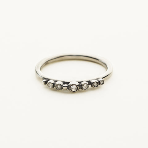 Tiara ring - silver and diamonds