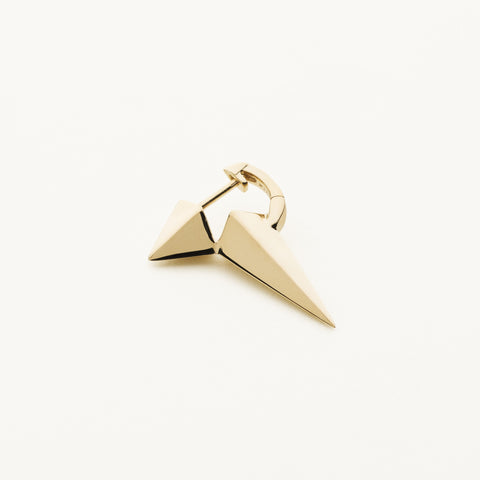 Extra long stud earring - gold plated