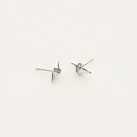 Diamond stud stik - silver with diamonds