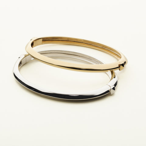 Stud lock bangle - silver