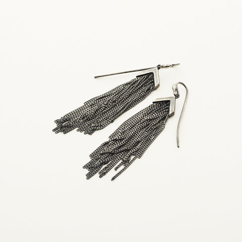 Fringe earrings - silver